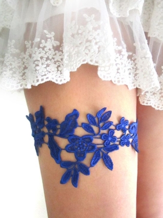 Francine had her choice of two blue garter belts to wear at her wedding. This one was brand new so it killed two birds with one stone, she thought. 
